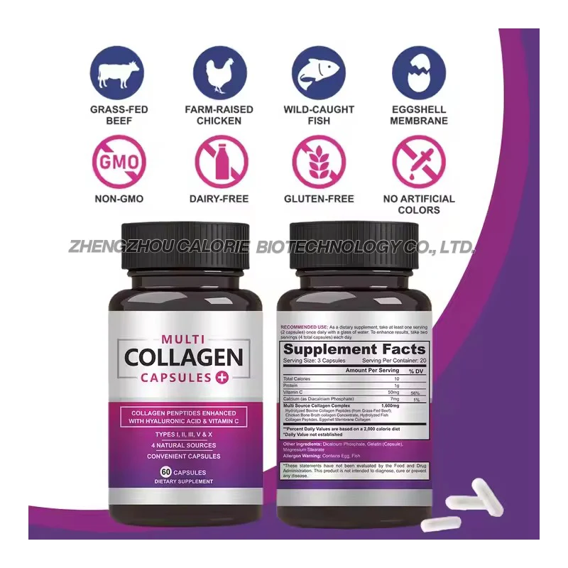 Hydrolyzed Multi Collagen Complex Capsules for Glowing Skin Glutathione  Capsule With Anti-Aging and Collagen Originally