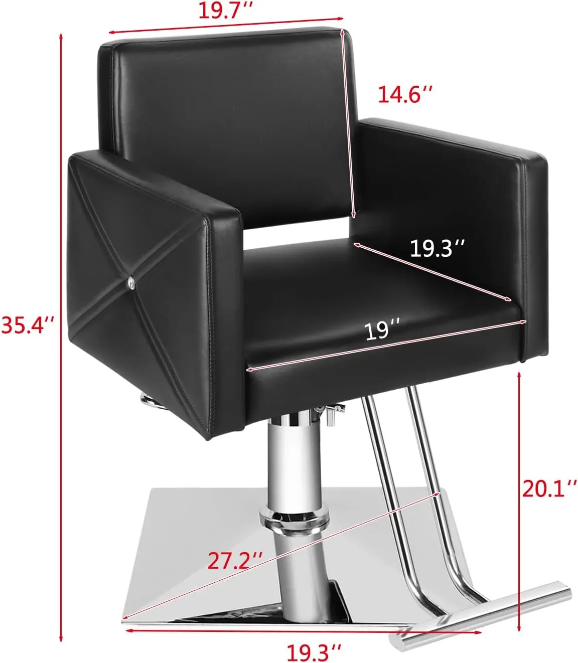 Soft Comfortable Beauty Pink Black Golden Hydraulic Pump Styling Salon Chair for Hair Stylist