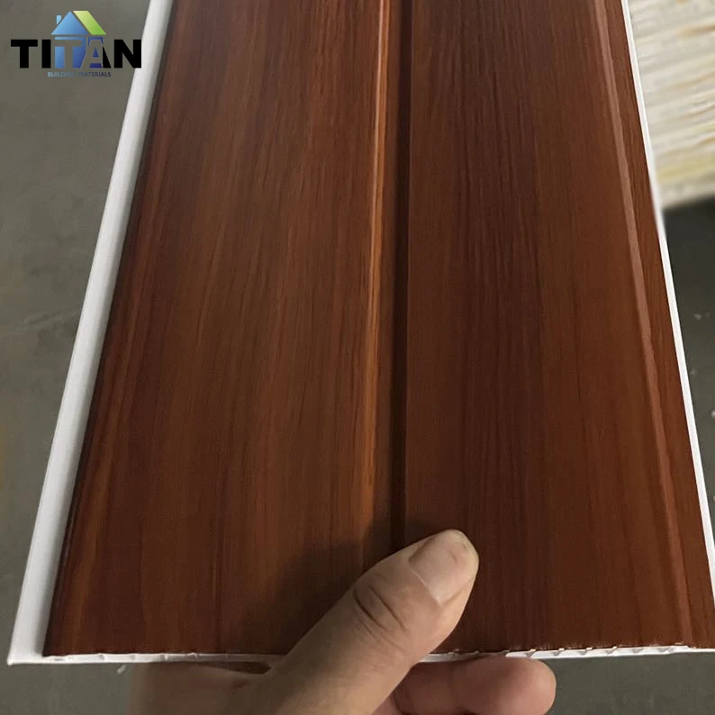 200*7.5mm Panama Tablilla Pvc Cielo Techo Wood Affect Pvc Wall Panel Plain Ceiling Wooden Pared Panel Pvc Sky Board