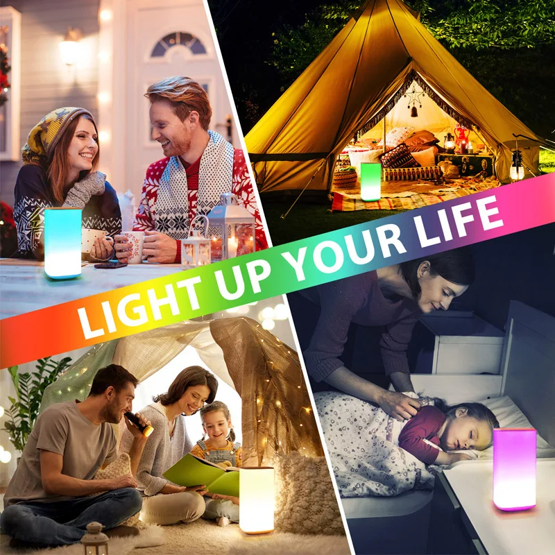 product table lamp dimmable bedside lamp cordless lamp with wireless charger remote control rgb color changing nightstand light-43