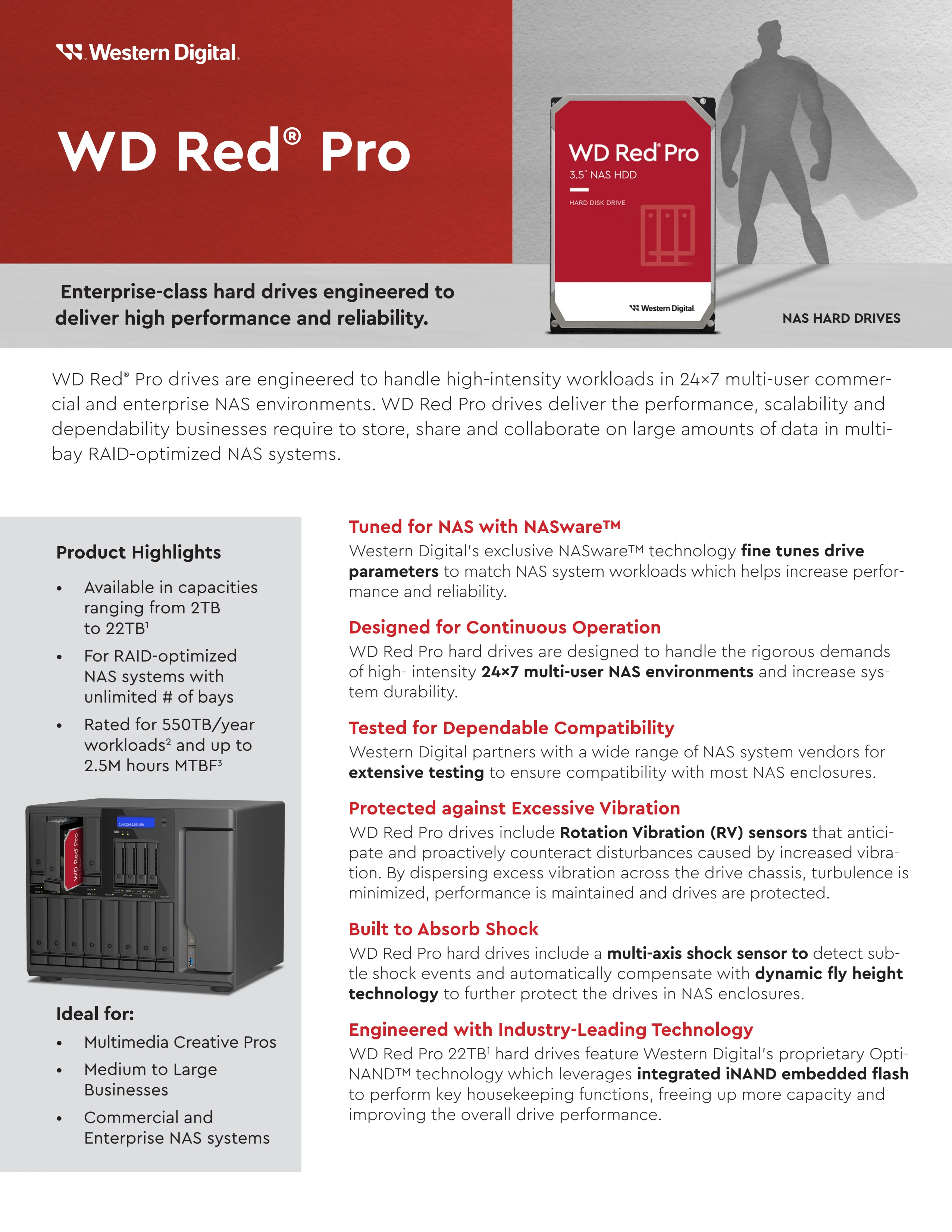 Wd Enterprise Class 10tb 3.5 Inch Sata Nx Ha720 Nasware 3.0 Cmr ...