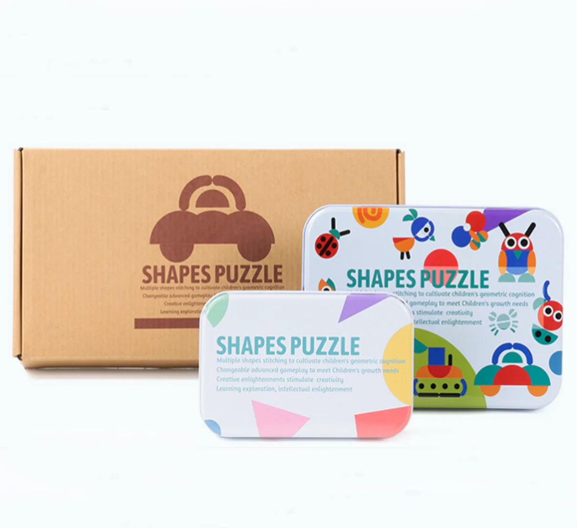 Montessori Wooden Sorting Games - Geometric Jigsaw Puzzles