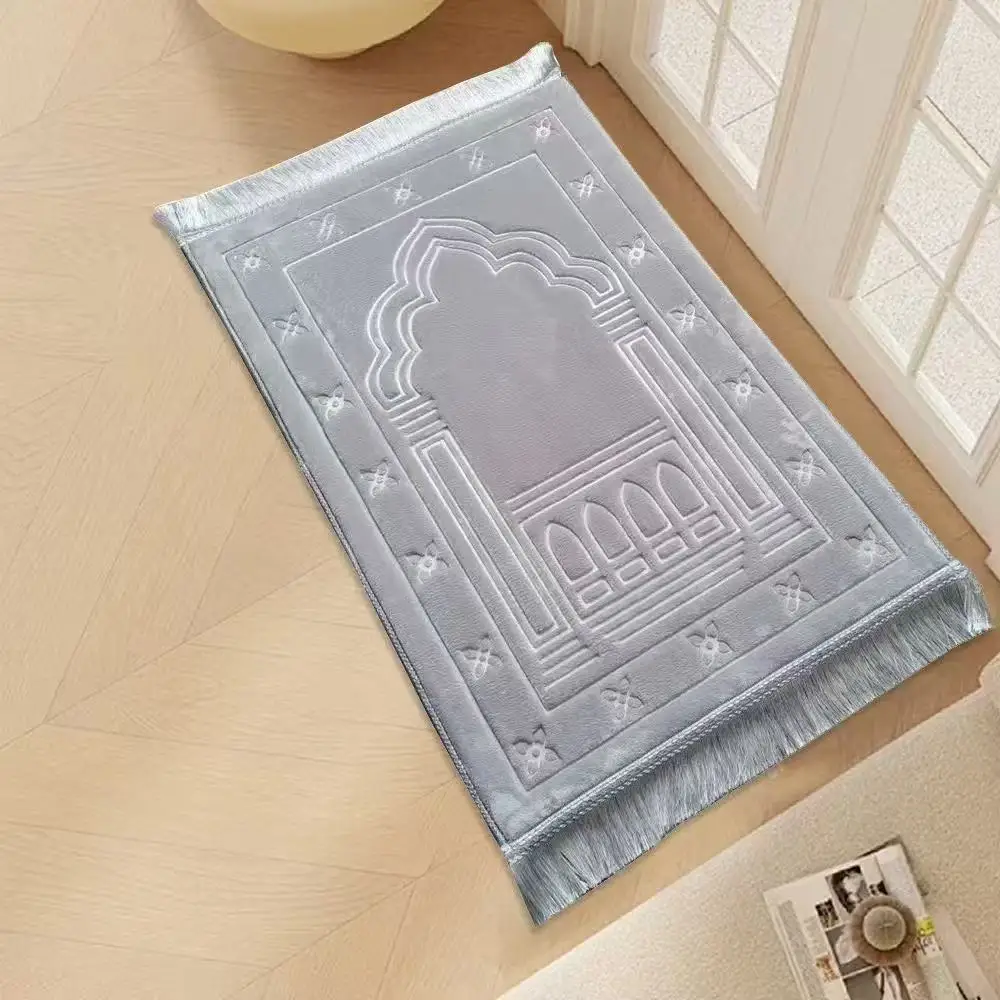 70*110cm Embroidered Raschel Thickened Prayer Rug Export Cross-border Islamic Prayer Mat_voghion.com