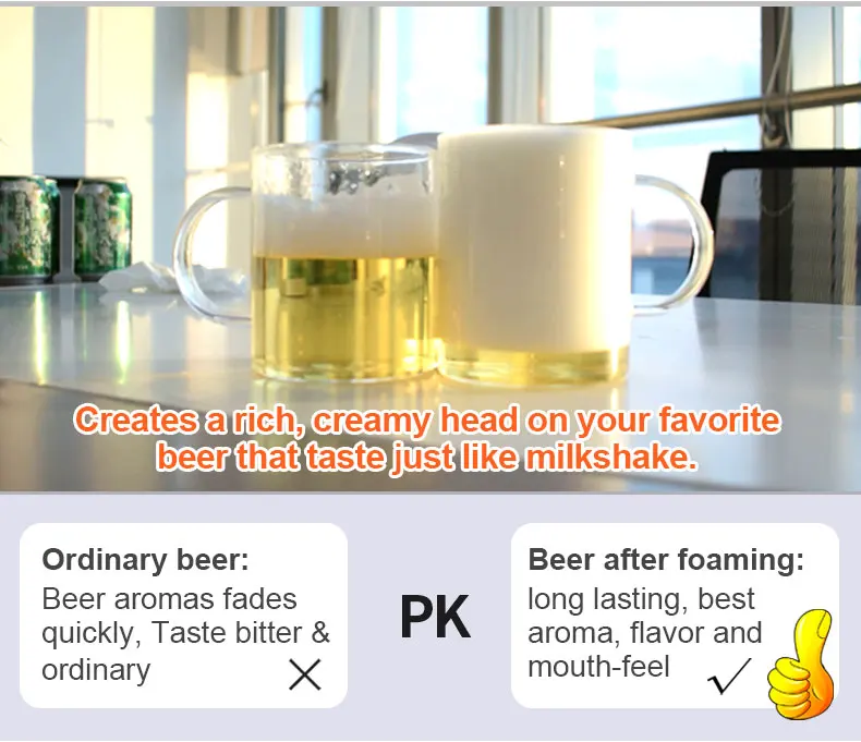 Portable Ultrasonic Beer Foam Maker Cup Beer Server Dispenser No Limit on Canned or Bottle Beer Size Ideal for Gift Happy Hours supplier