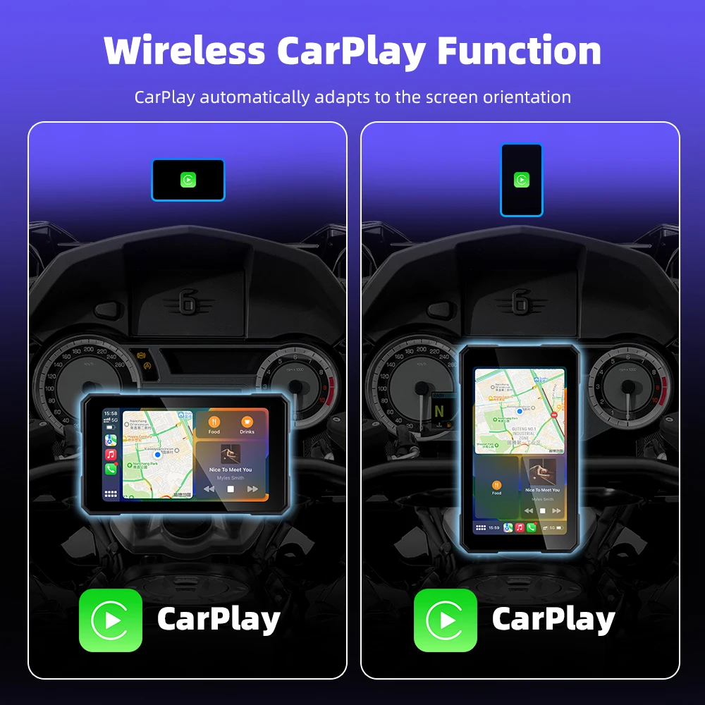 EKIY Motorcycle Carplay 5 Inch Navigation Wireless CarPlay Android