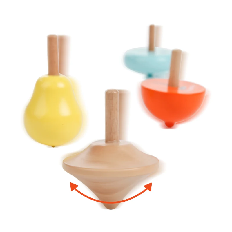 Colorful Wooden Spinning Tops For Balance Coordination Skills ...