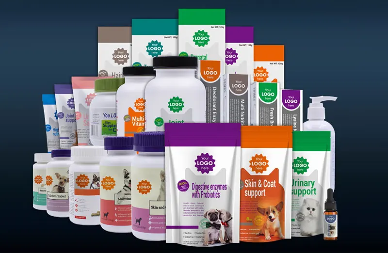 Private Label Pet Nutrition Supplement Chew Bites Probiotics Tablet For