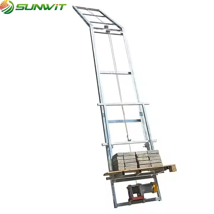Cargo Elevator for Construction Solar Power Panel Lifting Machine Electric Ladder Hoist Roof Tiles Adjustable Lift Materials