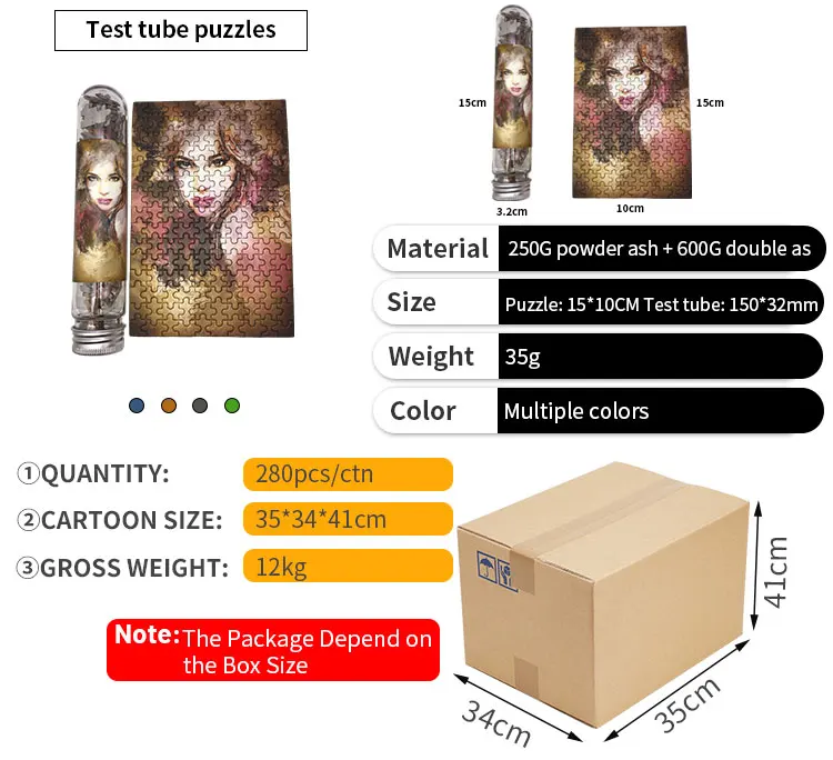 Custom Tube Jigsaw Puzzles Paper Educational 150pcs Children Adult Toy ...