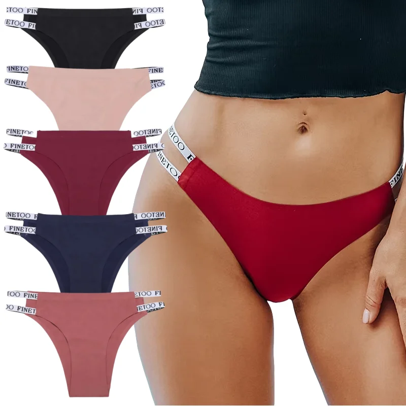 Lot De 6 Slips Brésiliens Femme - Coton 95% - Taille Basse - Dentelle - Tailles S à XL