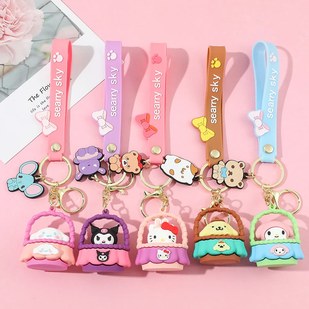 Custom Logo Cute Kuromi Melody Sanrio Keychain Kawaii Cartoon Big Eared ...