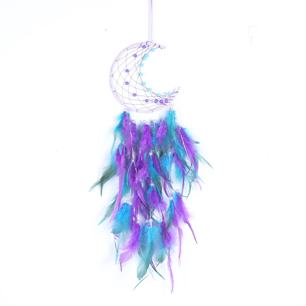 RTS Moon Dream Catcher with LED Light Handmade Dream Catcher Home Decor Accessories Hanging Pendant  Bedroom