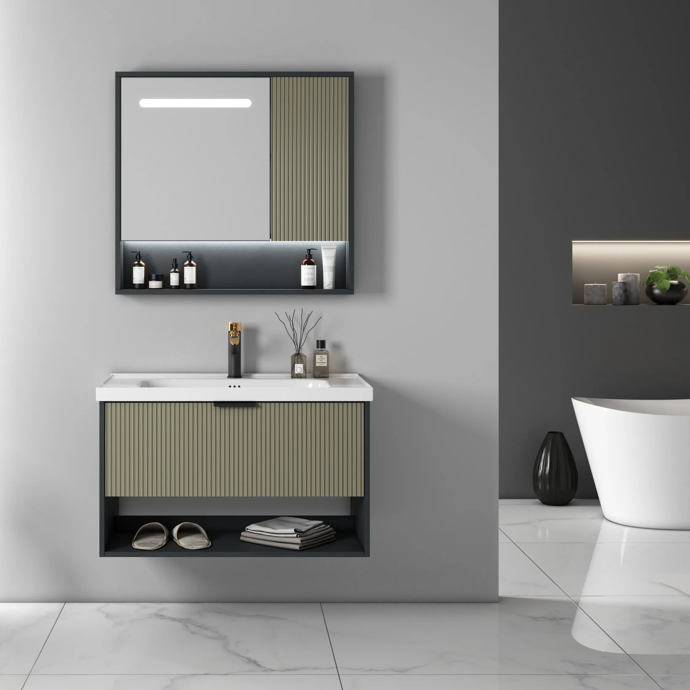 Modern Design Bathroom Sink Cabinets Modular Wall Hanging Bathroom Vanitiers Units - Buy Wall ...