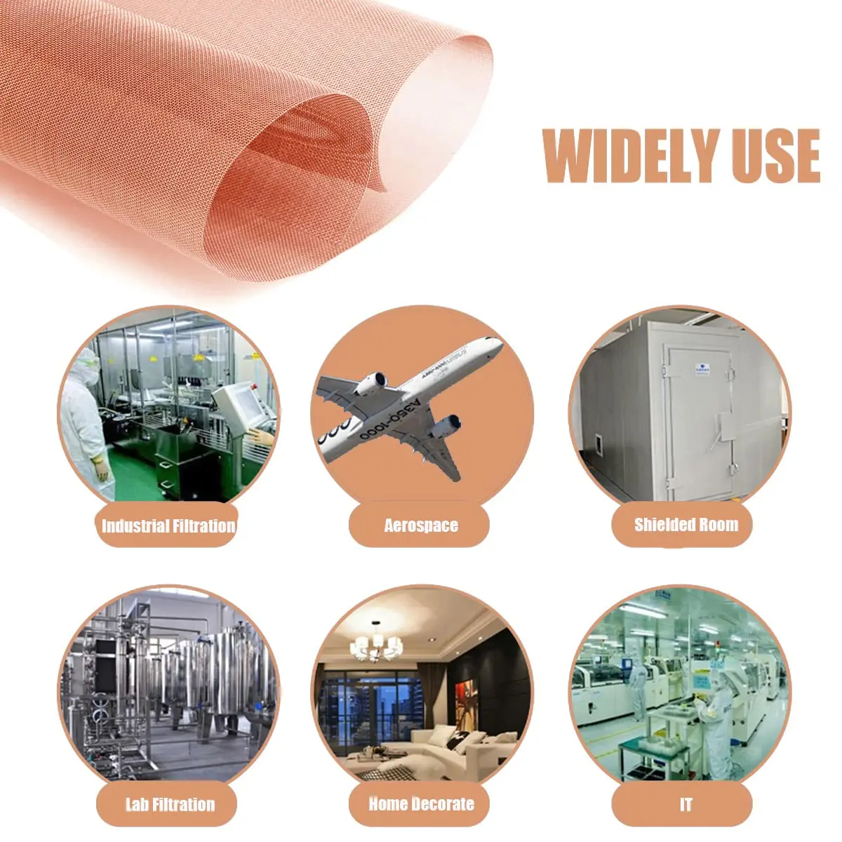 Factory Direct Sales EMF RF Shielding Pure Copper Wire Mesh  for Faraday Cage