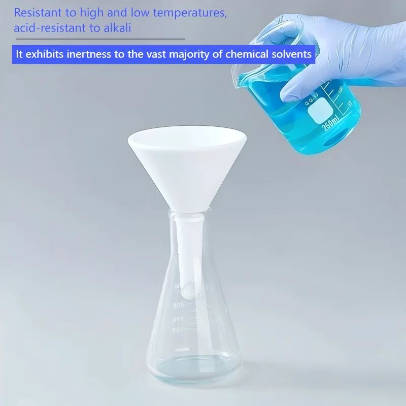 Polytetrafluoroethylene Triangular Funnel Laboratory Strong Acid and Alkali Resistant 52/80/105/160mm PTFE Funnel