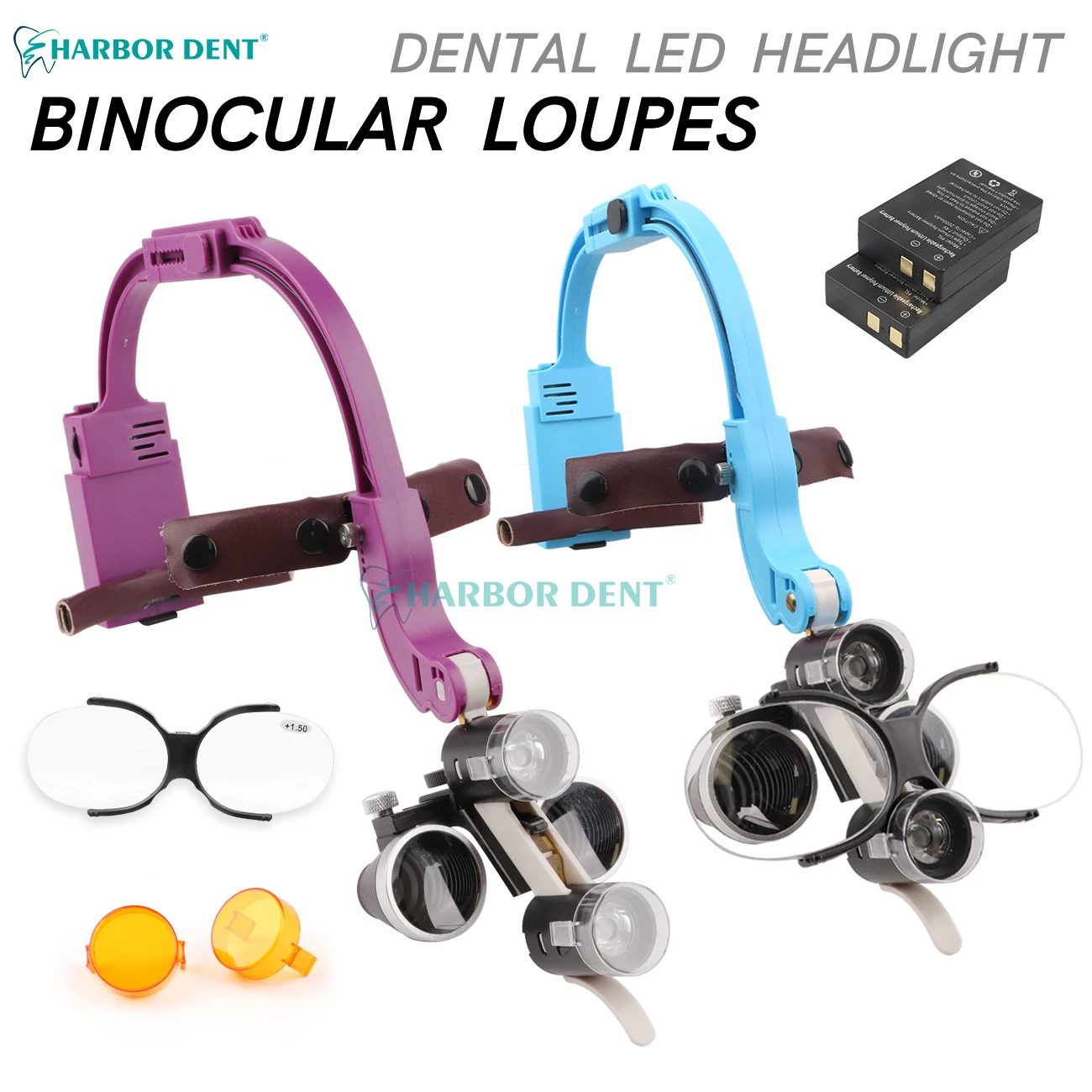 最新の2.5X 3.5X倍率LEDヘッドライト付き歯科ルーペ 5W