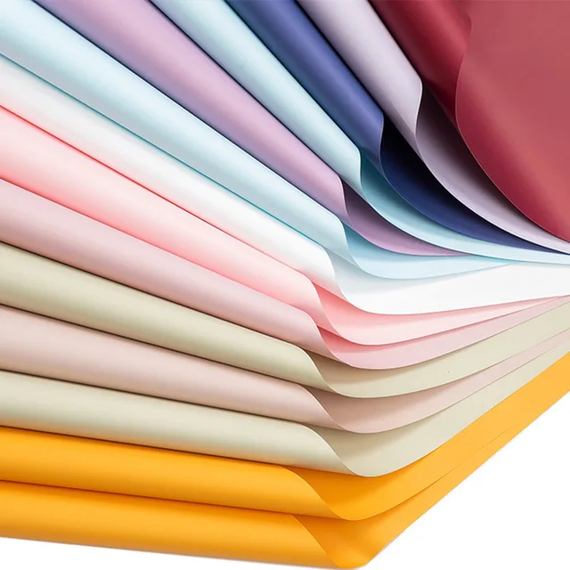 China Wholesale Bouquet Gift Flower Wrapping Paper Solid Color BOPP Film Flower Wrapping Paper Gift Wrapping Paper
