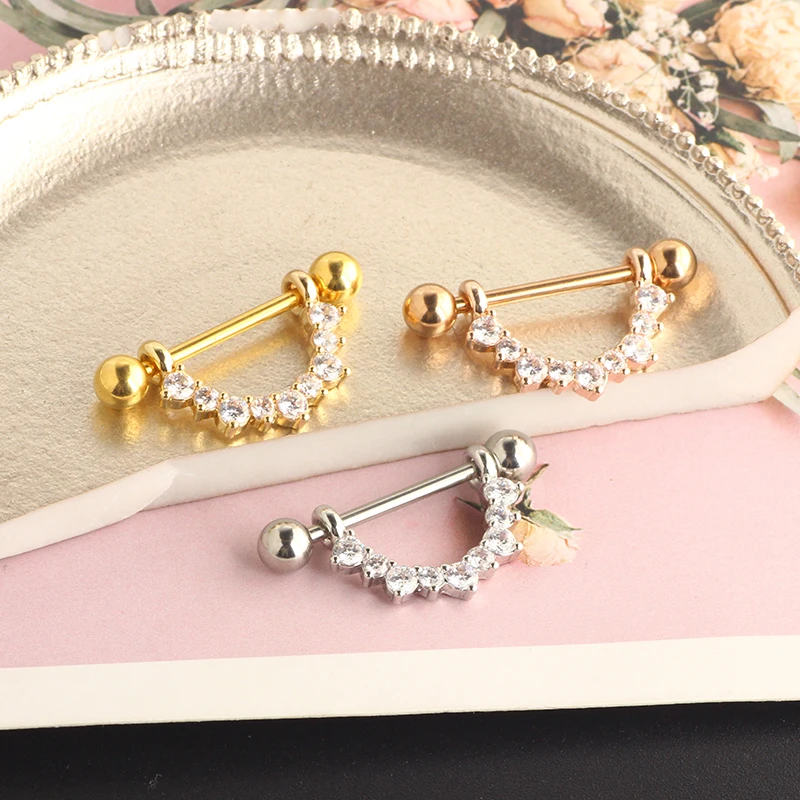 2023 Nipple Rings Stainless Steel Heart Snowflake Nipple Piercing