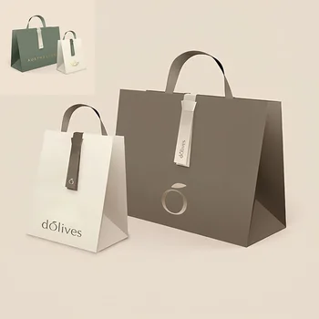 Design Promotion Luxury Wholesale Custom Printed Brand Logo Clothing Retail Gift Shopping Jewellery Paper Bag With Handle