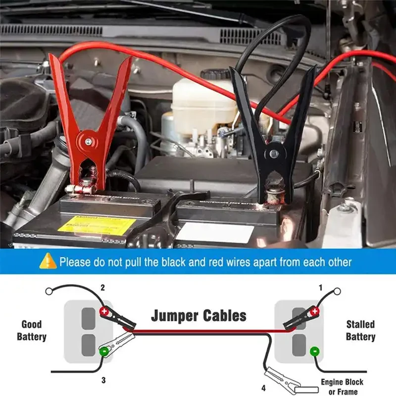 Universal Car Jumper Cables Protector Booster Cables 6 Gauge Emergency