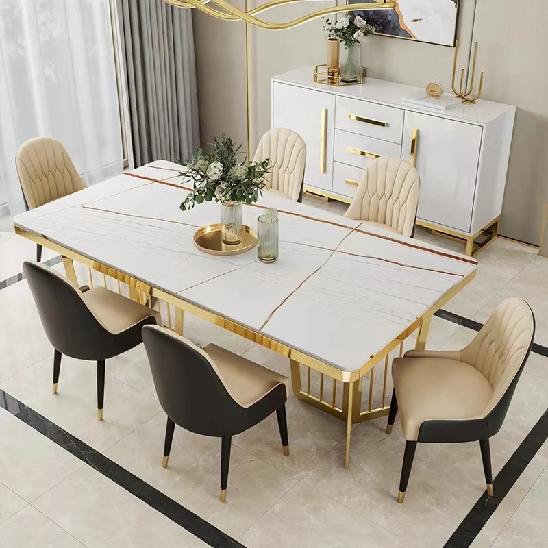 Luxury Nordic Modern Design Rectangle Marble Dining Table