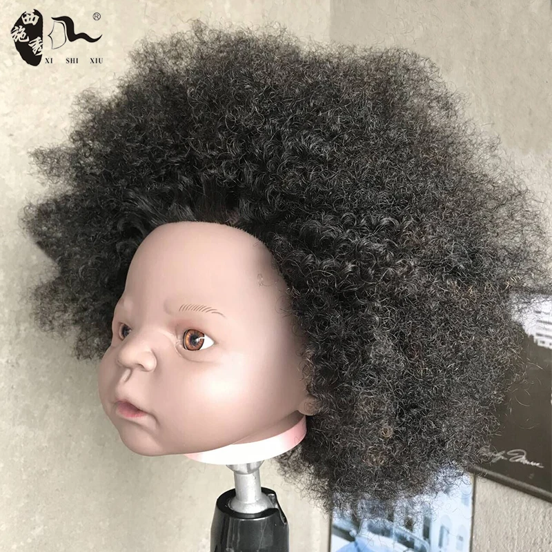 Afro Kinky Curly Real 100% Human Hair Mannequin Head