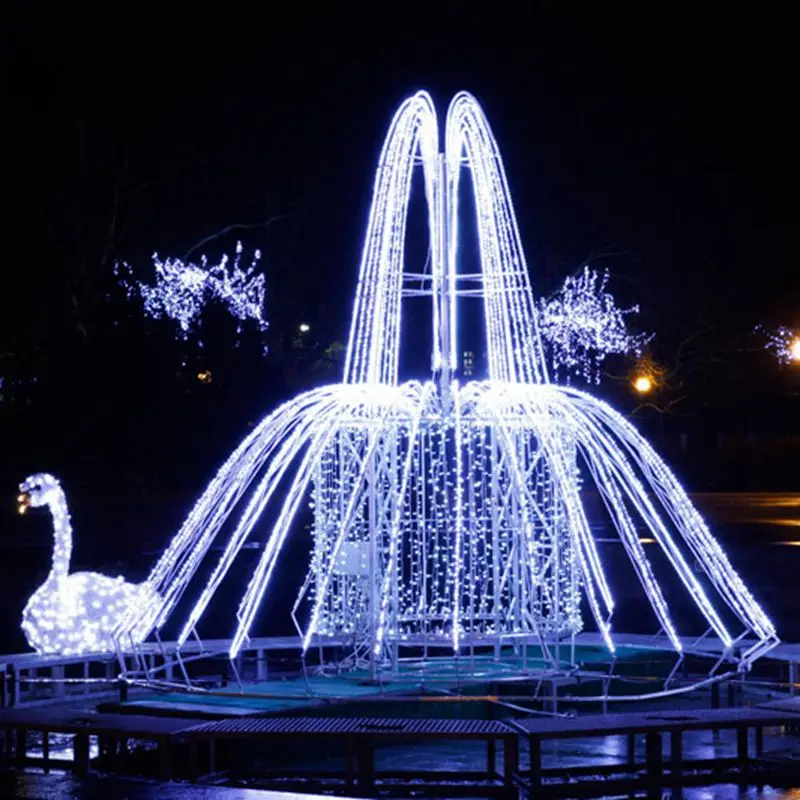 CE ROHS Certificated Custom Big Large Project New Year Decoration Street Pole Commercial 3d LED Fountain Light