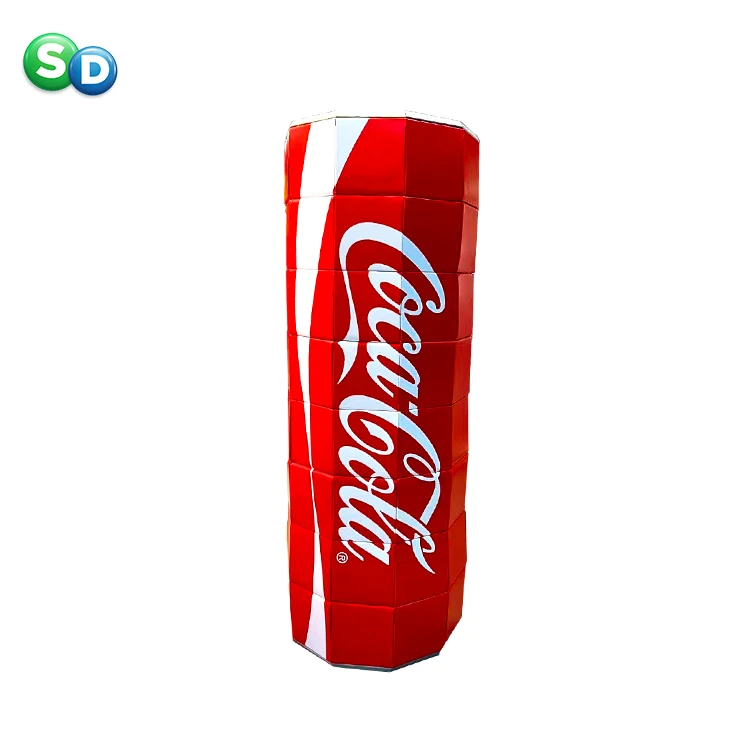 Newest Design Cocacola Bottle Shape POS Promotion Retail POSM Cardboard Flexible Foldable Rebound Elastic Display Stands