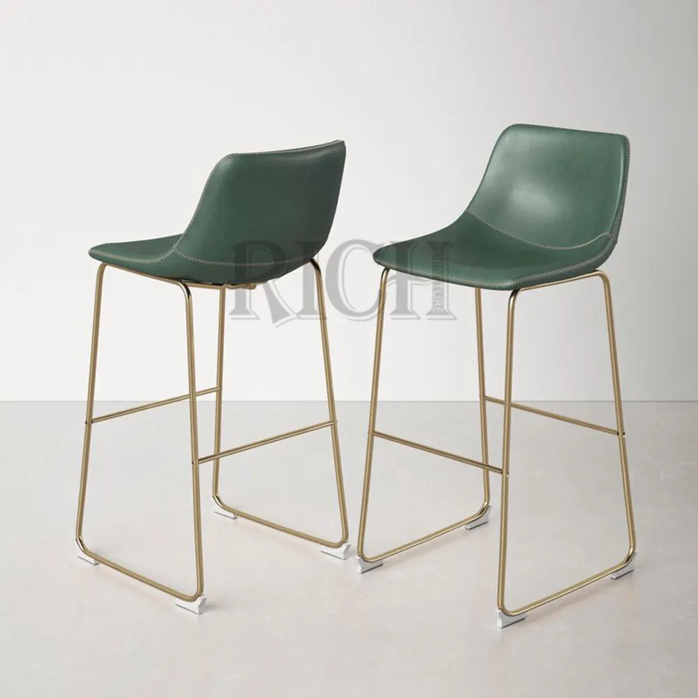bar Minimalist Counter Height Stools Chairs Luxury Barstools Mid century Modern bar Stool Gold Legs Leather Stools bar Chair