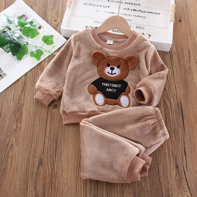 Winter Children'S Pajamas Spring And Autumn Home Long-Sleeved Little Boys Home Clothes Two-Piece Set