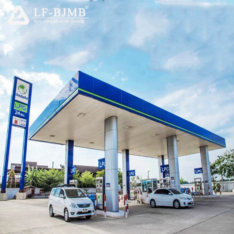LF Steel Structure Space Frame Canopy Gas Station Price Gasoline Stations Designs