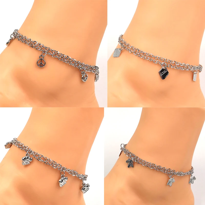 bijoterias female anklet pulseras de plata original pulseras platas original bracelet plata de ley y cadenas anklet