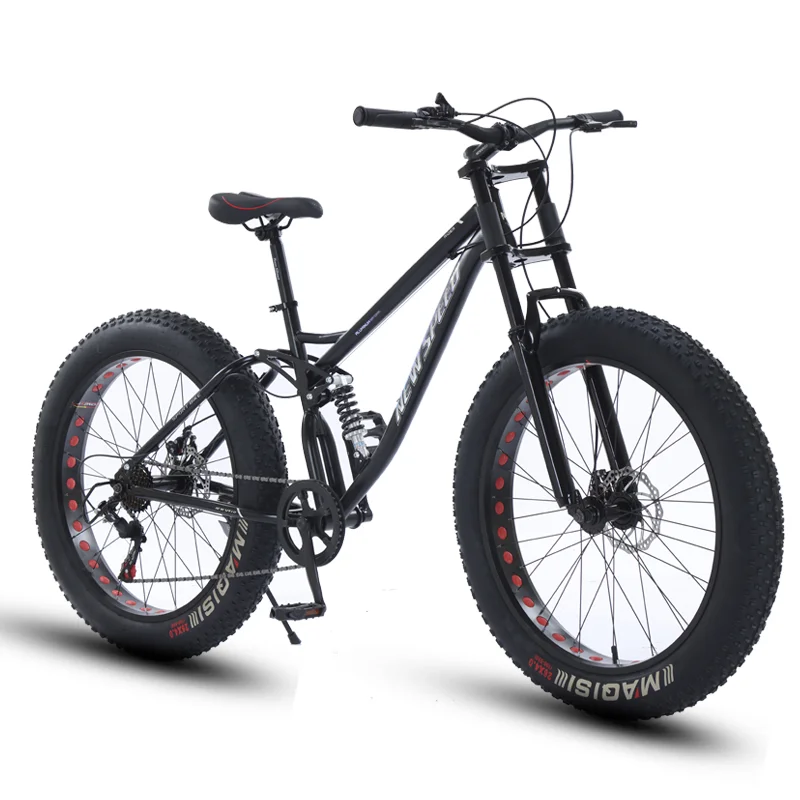 Hot Sale 26-Tommer Big Wheels MTB Fat Tire Beach Snow Bicycle Højkvalitets 24 Speed ​​Full Suspension Mountainbike