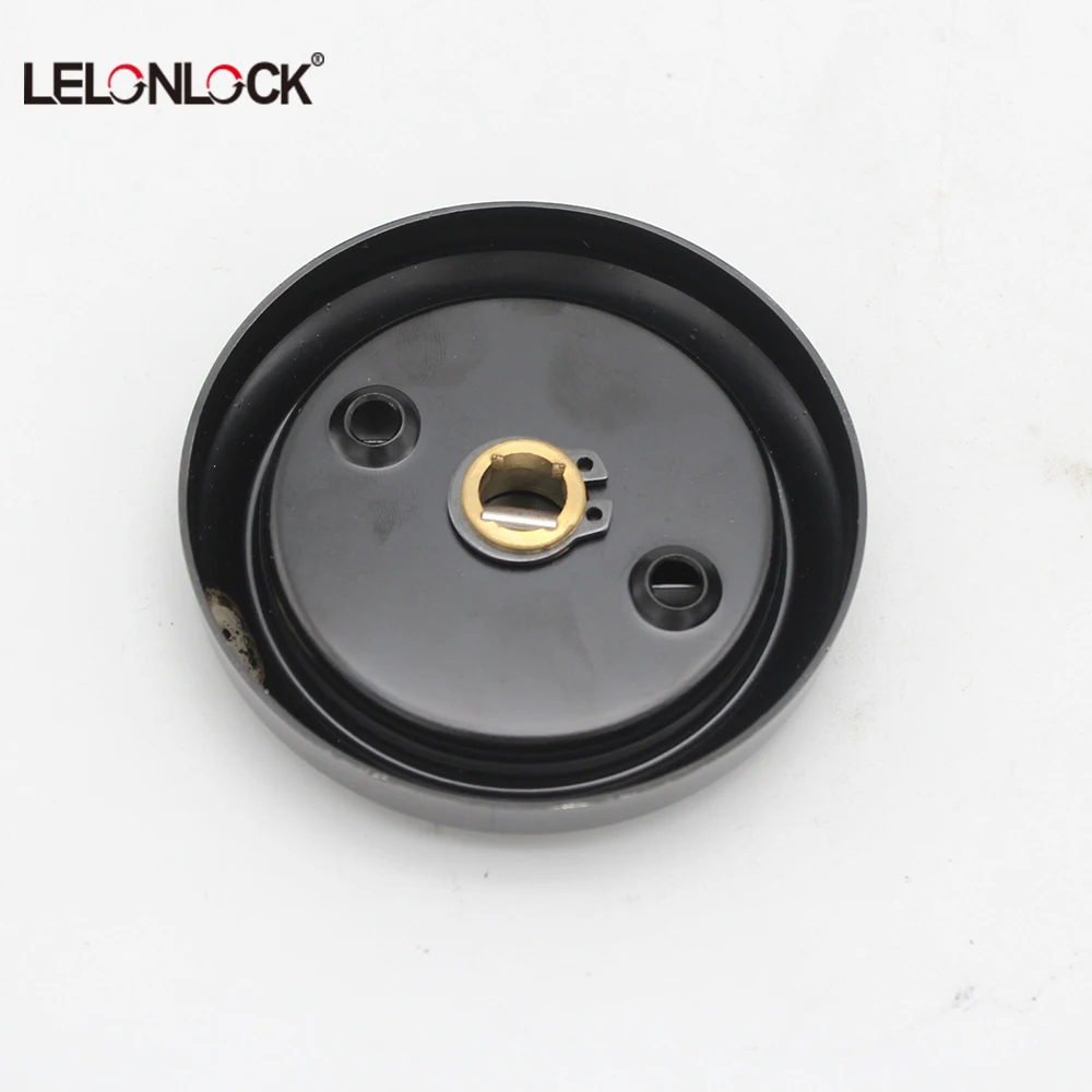 LC LICTOP Round Flush Mount Invisible Door Lock - Stainless Steel, Keyed Deadbolt, Black, For 1.38"-1.97" Doors
