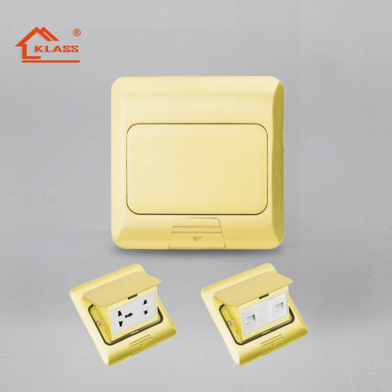 KLASS Floor Socket Recessed 16A With Grounding With 2 USB Port EU US UK Standard Pop up Power Socket Floor Mounted Socket