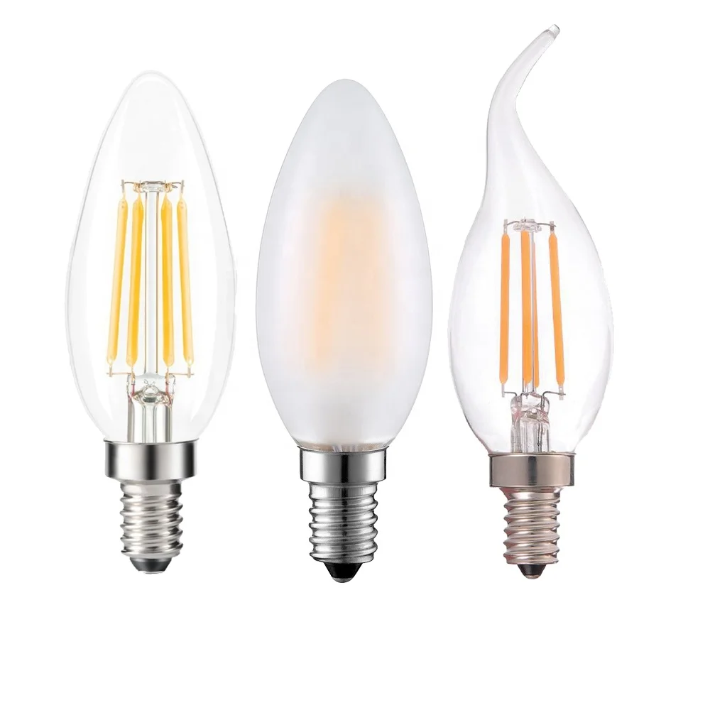 Høring hun er Inhibere Source AC E14 220V 4W 2700K LED Filament Candle Bulb C35 C35F C35T Clear  Frosted Glass Chandelier Lighting bulbs on m.alibaba.com