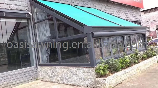 Prefab Metal Awning Custom Motorized Top Roof Awning Skylight Conservatory Motorized Awning