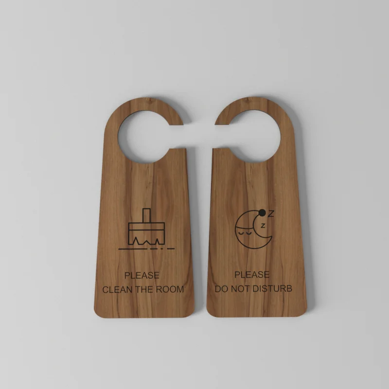 Customized Hotel Wood DND Do Not Disturb Card - Custom Door Sign
