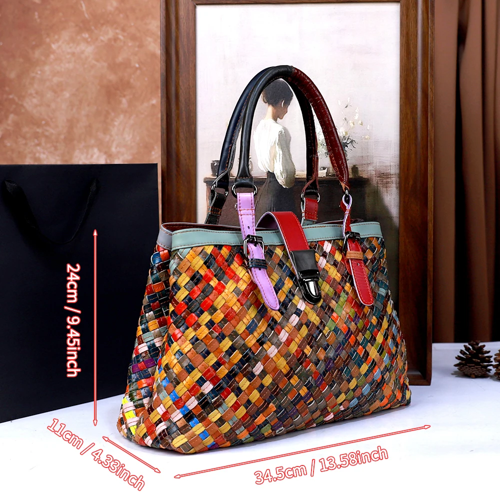 Luxury Leather Hand-woven Crossbody Handbag