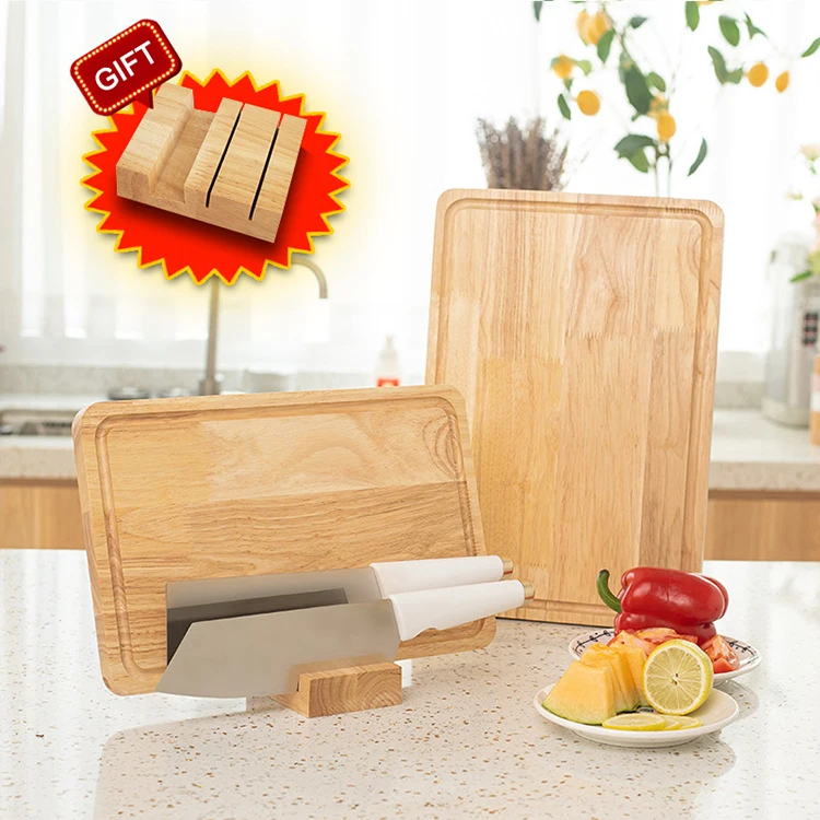 bamboo cutting board set with holder