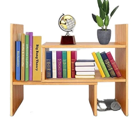 Бамбуковая книжная полка, настольный органайзер для хранения