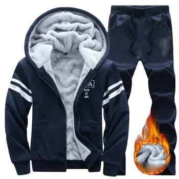 Wholesale 2023 Contracted Add Cloth With Soft Nap Track Suit To Keep Warm Portable Track Suit For Men Zippered Jogging Suit