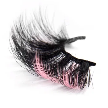 New Makeup Trend Colorful Lashes Colored Lashes 3d Mink 20mm Colored Eyelash Full Strip Lashes
