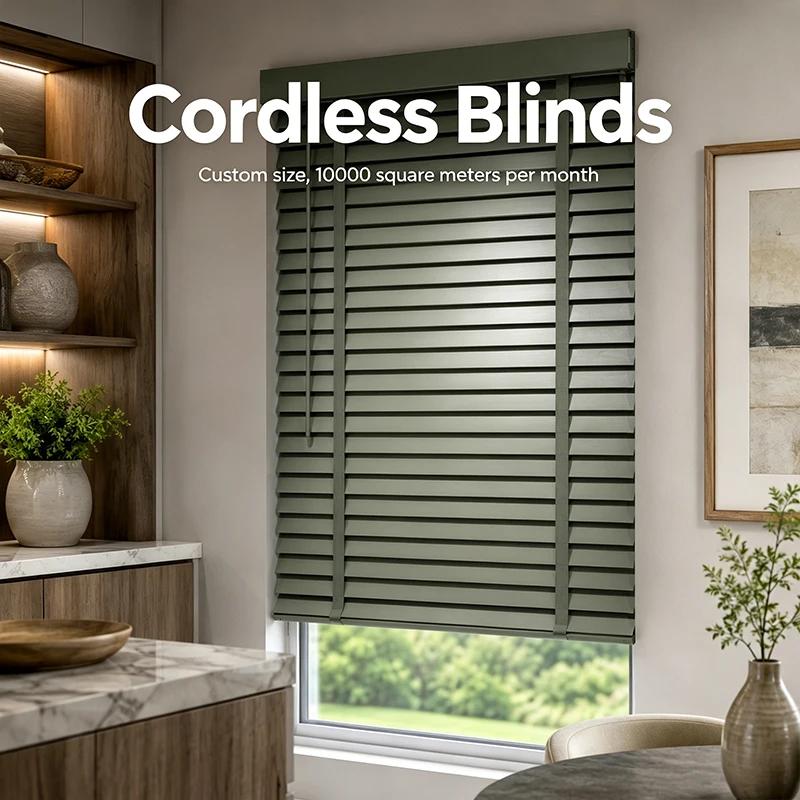 Modern Style High Quality Cordless Wooden Blinds No Pull Privacy Window Blinds for Interior