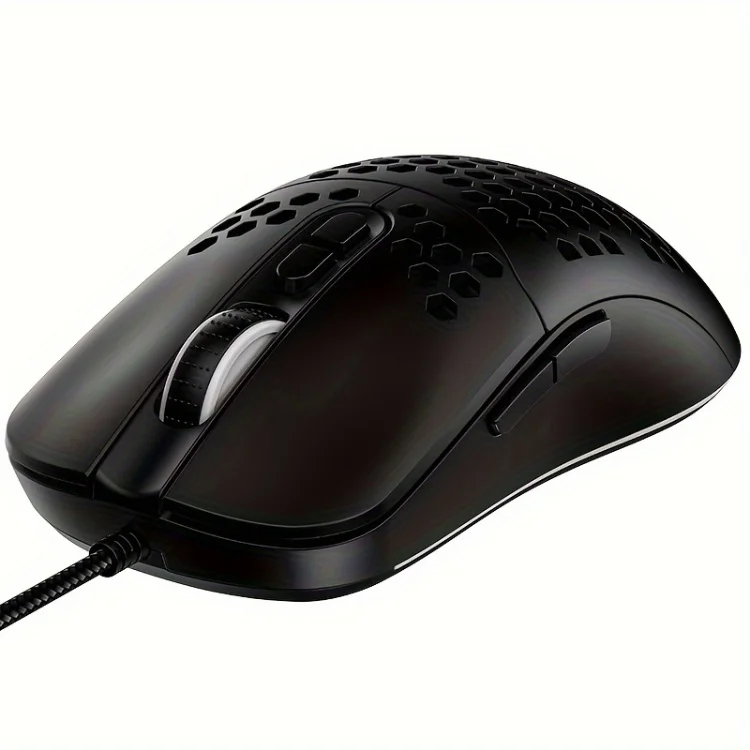 Manufacturers Silent Wired E-Sports Optical Lightweight Mouse Hole RGB Lighting Black Ga aperçu 4