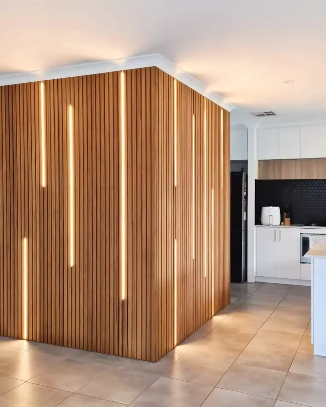KASARO Ceiling Tiles Interior DIY Sound Wood Slat Wall Decor Panel  Led Panel Curve Wall Acoustic Panels
