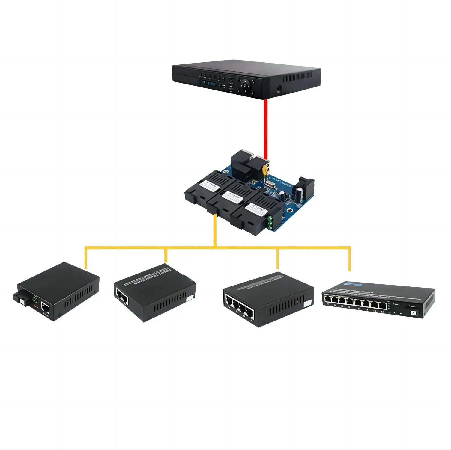 Network Switch Fiber Optic Pcb 5port 100mbps Fiber Optic