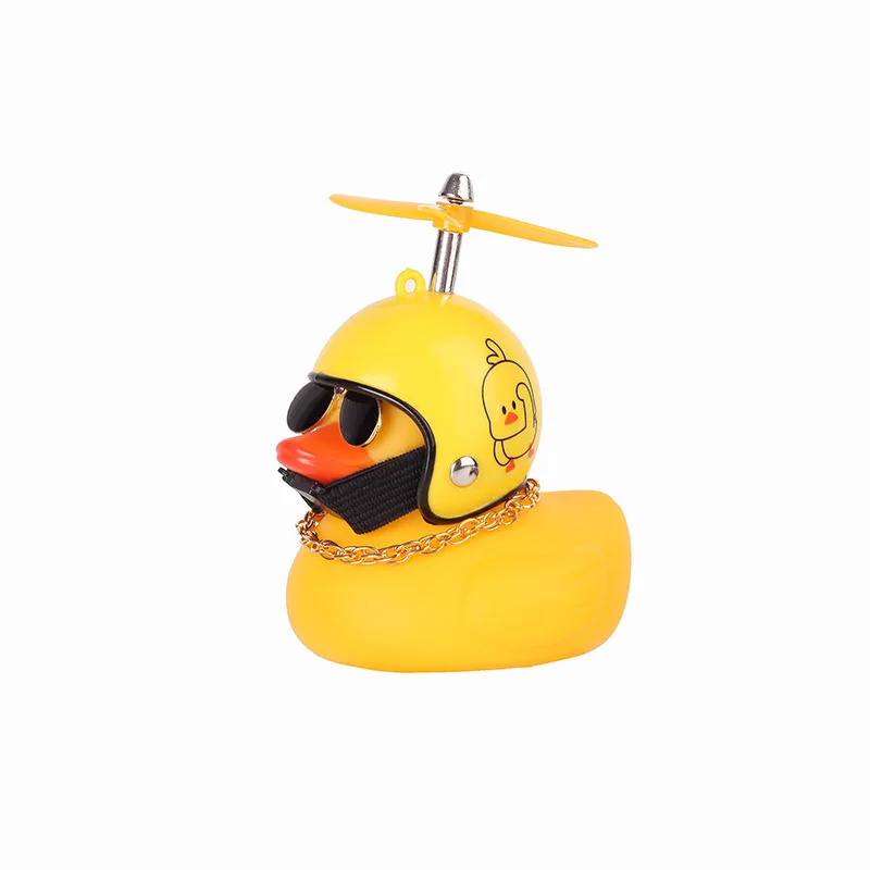 Cute Hot Selling Mini Yellow Rubber Duck with Helmet Car Duck for Car