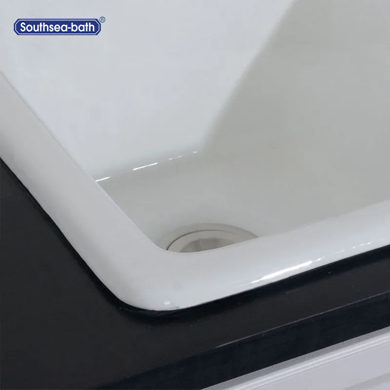 Big Size Single Bowl Cast Iron Enameled Kitchen Sink With Drainboard