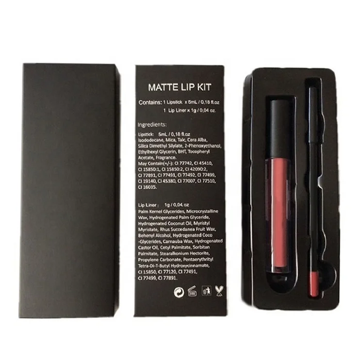 ZHENHAI Custom LOGO Longlasting Waterproof Matte Liquid Lipstick and Lipliner Kit Lip Glaze Set
